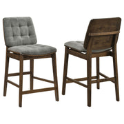 Redbridge Upholstered Counter Chair Grey and Walnut (Set of 2) - 193969WAL