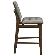 Redbridge Upholstered Counter Chair Grey and Walnut (Set of 2) - 193969WAL