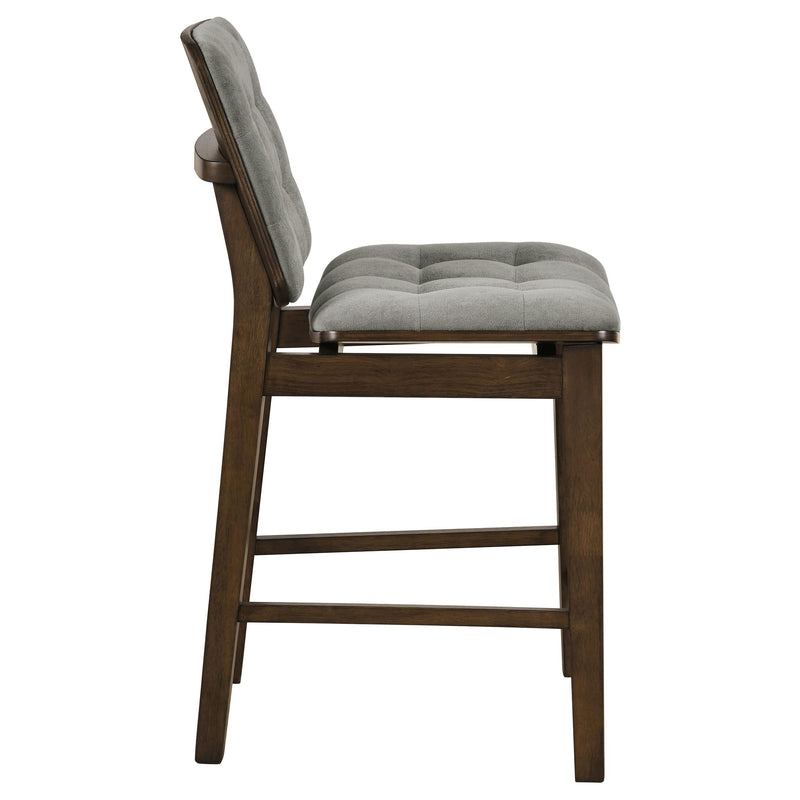 Redbridge Upholstered Counter Chair Grey and Walnut (Set of 2) - 193969WAL