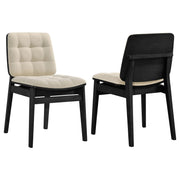 Redbridge Upholstered Side Chair Cream and Black (Set of 2) - 193952BLK