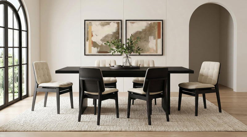 Redbridge Upholstered Side Chair Cream and Black (Set of 2) - 193952BLK