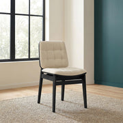 Redbridge Upholstered Side Chair Cream and Black (Set of 2) - 193952BLK