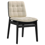 Redbridge Upholstered Side Chair Cream and Black (Set of 2) - 193952BLK