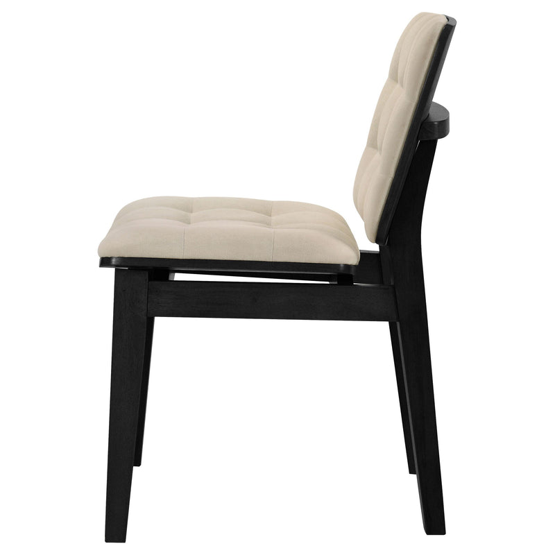 Redbridge Upholstered Side Chair Cream and Black (Set of 2) - 193952BLK