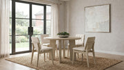 Redbridge Upholstered Side Chair Cream and Natural Oak (Set of 2) - 193952NAT