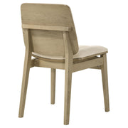 Redbridge Upholstered Side Chair Cream and Natural Oak (Set of 2) - 193952NAT