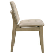 Redbridge Upholstered Side Chair Cream and Natural Oak (Set of 2) - 193952NAT