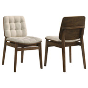 Redbridge Upholstered Side Chair Cream and Walnut (Set of 2) - 193952WAL