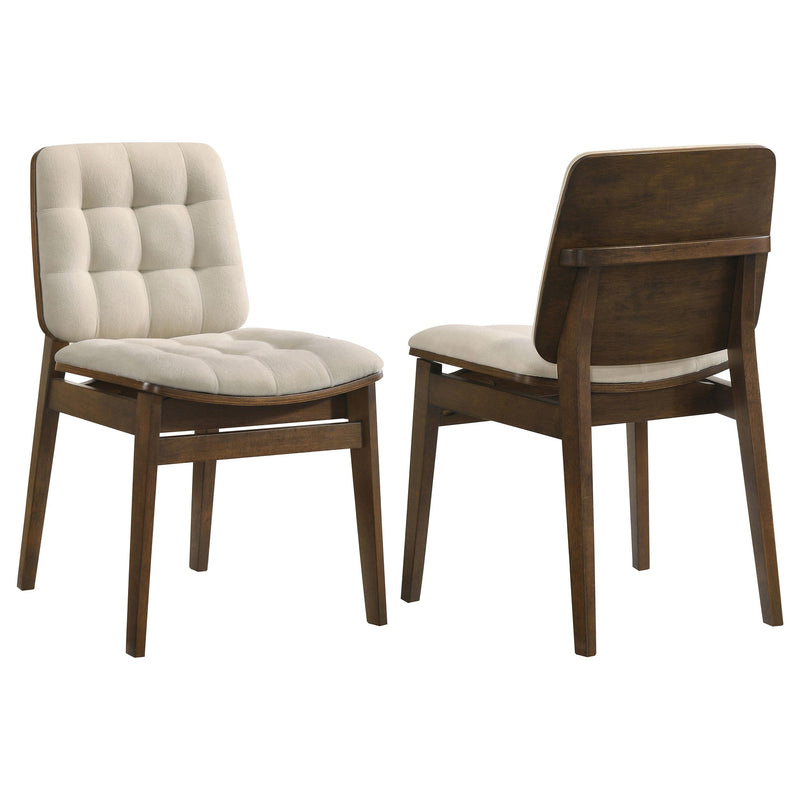 Redbridge Upholstered Side Chair Cream and Walnut (Set of 2) - 193952WAL