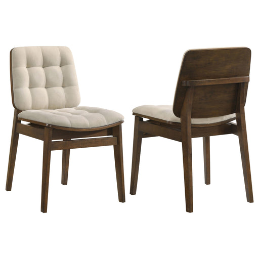 Redbridge Upholstered Side Chair Cream and Walnut (Set of 2) - 193952WAL