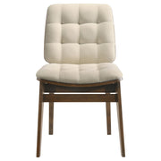 Redbridge Upholstered Side Chair Cream and Walnut (Set of 2) - 193952WAL