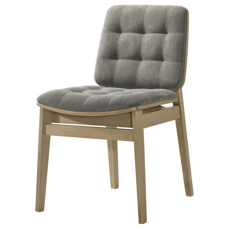 Redbridge Upholstered Side Chair Grey and Natural Oak (Set of 2) - 193962NAT