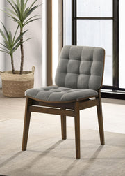 Redbridge Upholstered Side Chair Grey and Walnut (Set of 2) - 193962WAL