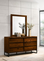 Reed Wood Frame Mirror in Antique - Reed-M