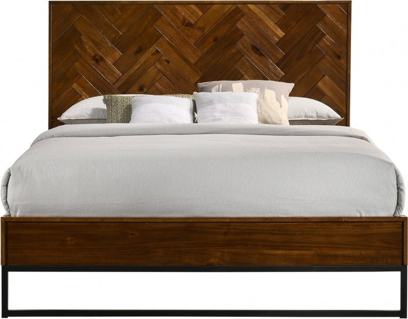 Reed Wood King Bed (3 Boxes) in Brown - Gate FurnitureKing Bed
