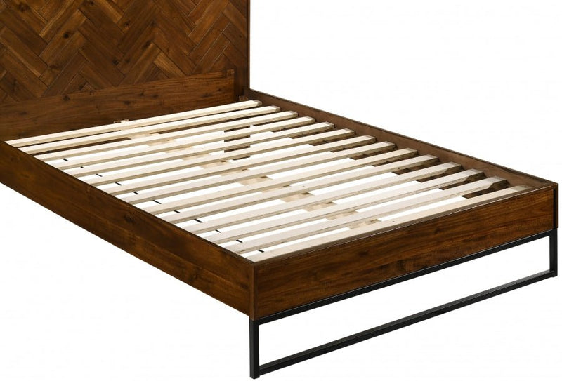 Reed Wood Queen Bed (3 Boxes) in Brown - Gate FurnitureQueen Bed