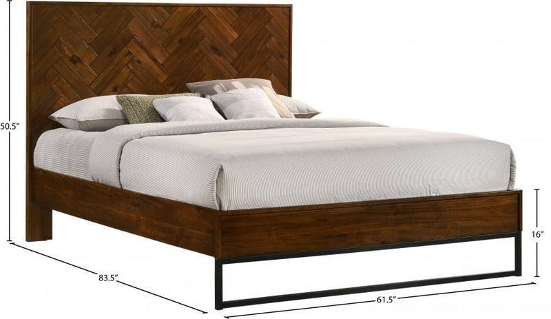 Reed Wood Queen Bed (3 Boxes) in Brown - Gate FurnitureQueen Bed
