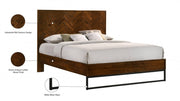 Reed Wood Queen Bed (3 Boxes) in Brown - Gate FurnitureQueen Bed
