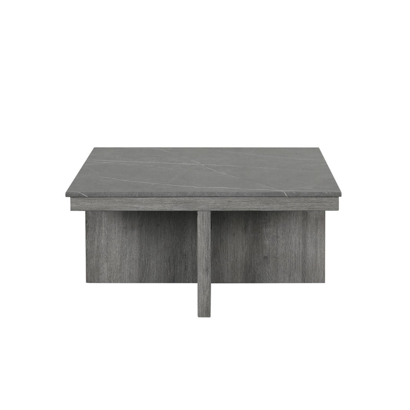 Reef – Gray 5PC Coffee Table Set. Includes 4 Cushioned Storage Ottomans - T144-C-Table