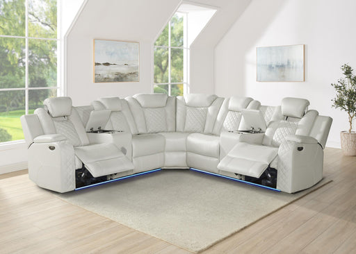 Reese - Sectional (ICE), Gel Leather, ICE With: Power Recliner, Power Headrest, Console, Bluetooth Speaker, SS Cup Holder, USB Switch, Storage Armrest, LED Light Each - S405-Sectional