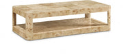 Reeves Solid Wood And Burl Veneer Coffee Table in Beige - 99068Burl-CT