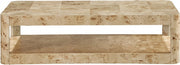 Reeves Solid Wood And Burl Veneer Coffee Table in Beige - 99068Burl-CT