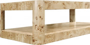 Reeves Solid Wood And Burl Veneer Coffee Table in Beige - 99068Burl-CT