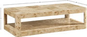 Reeves Solid Wood And Burl Veneer Coffee Table in Beige - 99068Burl-CT