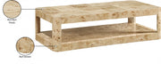 Reeves Solid Wood And Burl Veneer Coffee Table in Beige - 99068Burl-CT