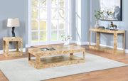 Reeves Solid Wood And Burl Veneer Coffee Table in Beige - 99068Burl-CT