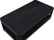 Reeves Solid Wood And Burl Veneer Coffee Table in Black - 99068Black-CT