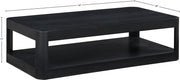 Reeves Solid Wood And Burl Veneer Coffee Table in Black - 99068Black-CT