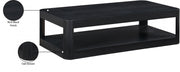 Reeves Solid Wood And Burl Veneer Coffee Table in Black - 99068Black-CT