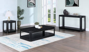 Reeves Solid Wood And Burl Veneer Coffee Table in Black - 99068Black-CT