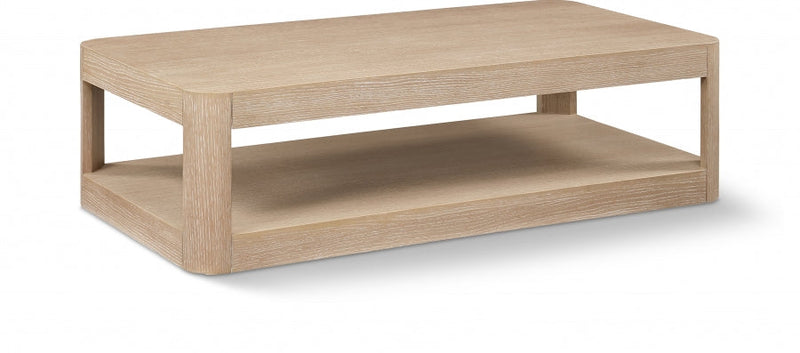 Reeves Solid Wood And Burl Veneer Coffee Table in Natural - 99068Oak-CT