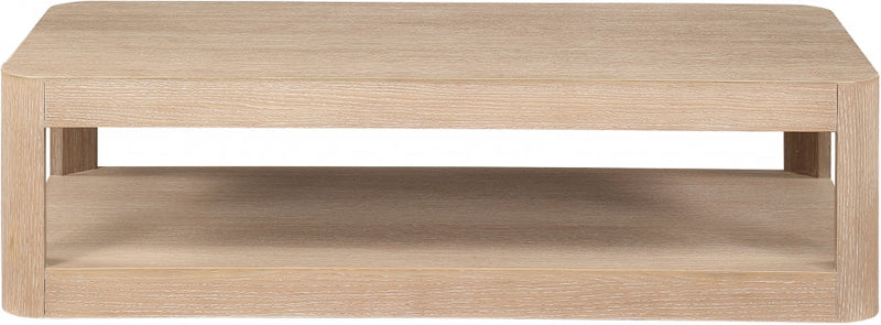 Reeves Solid Wood And Burl Veneer Coffee Table in Natural - 99068Oak-CT
