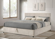 Reeves Upholstered Eastern King Lift-Top Storage Platform Bed Beige - 315918BGEKE