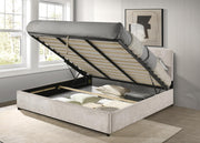 Reeves Upholstered Eastern King Lift-Top Storage Platform Bed Beige - 315918BGEKE