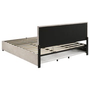 Reeves Upholstered Eastern King Lift-Top Storage Platform Bed Beige - 315918BGEKE
