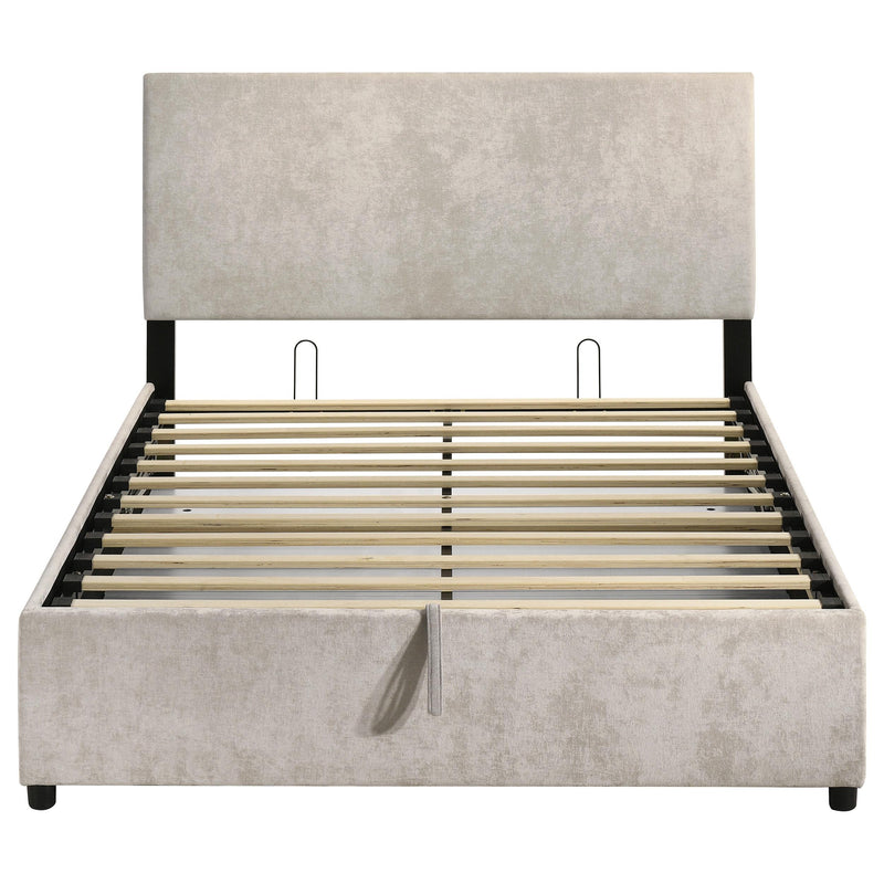 Reeves Upholstered Full Lift-Top Storage Platform Bed Beige - 315918BGEF