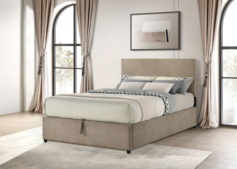 Reeves Upholstered Full Lift-Top Storage Platform Bed Tan - 315918TANF
