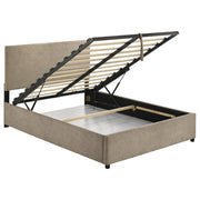 Reeves Upholstered Full Lift-Top Storage Platform Bed Tan - 315918TANF