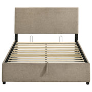 Reeves Upholstered Full Lift-Top Storage Platform Bed Tan - 315918TANF
