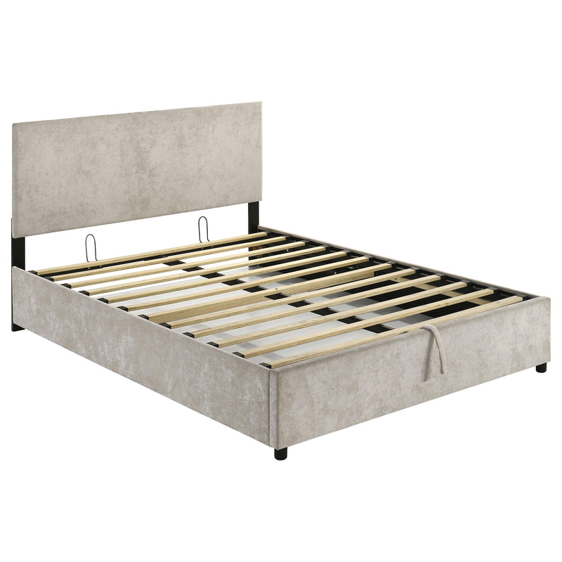 Reeves Upholstered Queen Lift-Top Storage Platform Bed Beige - 315918BGEQ