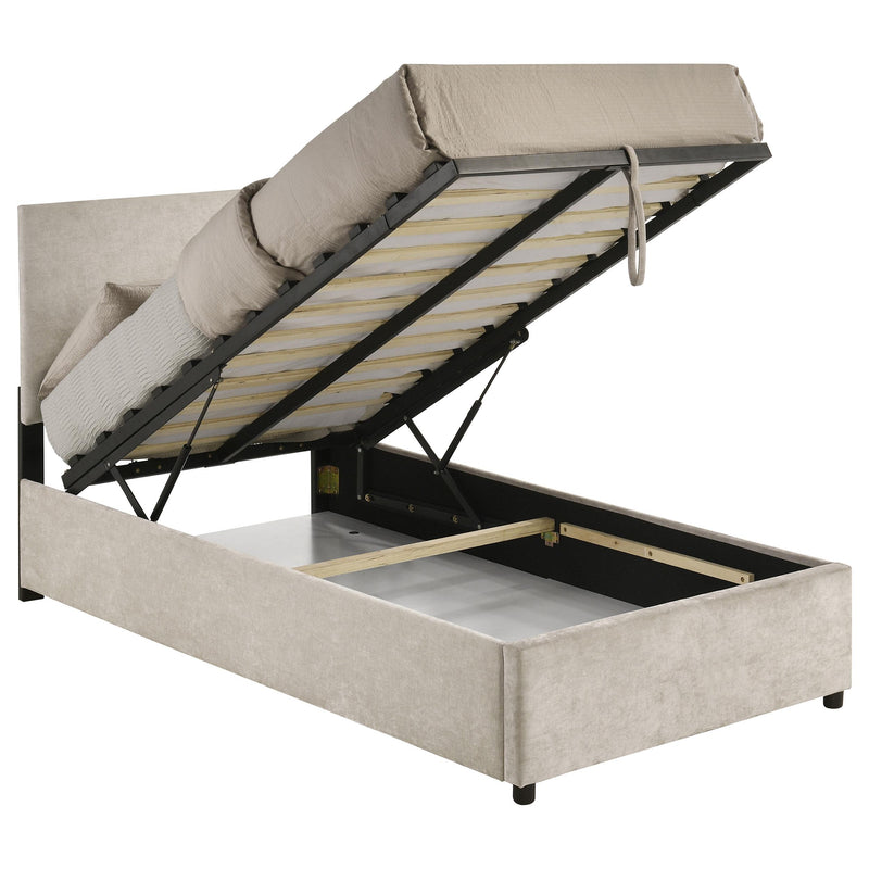Reeves Upholstered Twin Lift-Top Storage Platform Bed Beige - 315918BGET