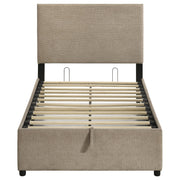 Reeves Upholstered Twin Lift-Top Storage Platform Bed Tan - 315918TANT