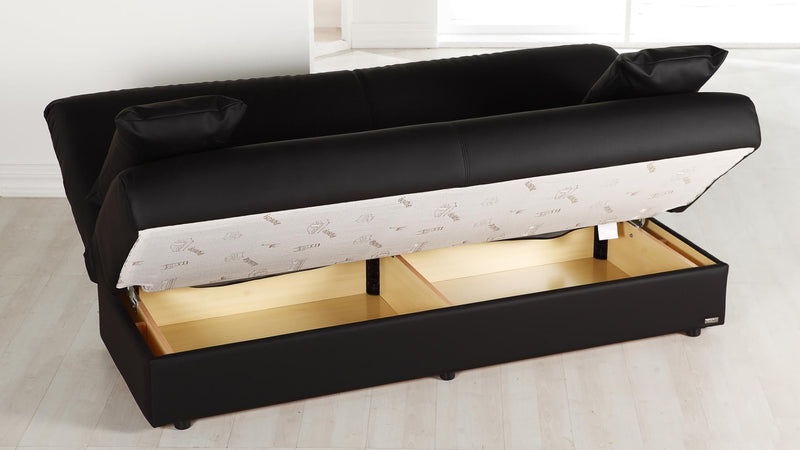Regata 3 Seat Sleeper (Escudo Black - Pu) 1 Piece - Gate FurnitureSleeper Sofa