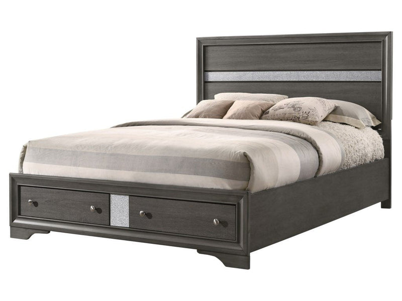 Regata Gray Queen Storage Platform Bed - Gate Furniture