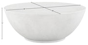 Reggio Concrete Indoor/Outdoor Coffee Table in White - 99040White-CT