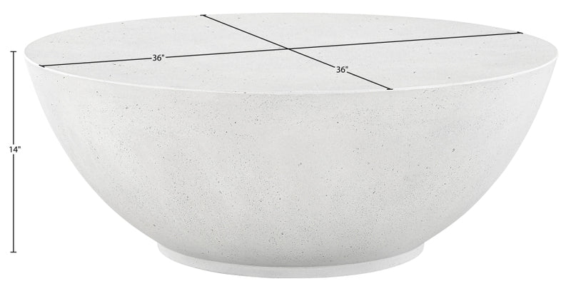 Reggio Concrete Indoor/Outdoor Coffee Table in White - 99040White-CT